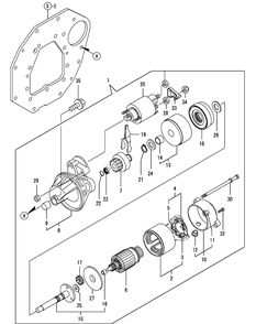 Yanmar Engine Starting Motor Diagram and Parts List for 46G 4X4-1I019G-Before-37AKD710 Cub Cadet Lawn Tractor Accessories